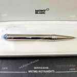 New! Montblanc Clone Starwalker Blue Planet Ballpoint Pen Silver Barrel